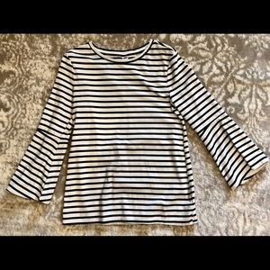 Striped bell sleeve top
